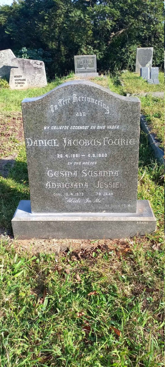 FOURIE Daniel Jacobus 1891-1960 & Gesina Susanna Adriejana -1973