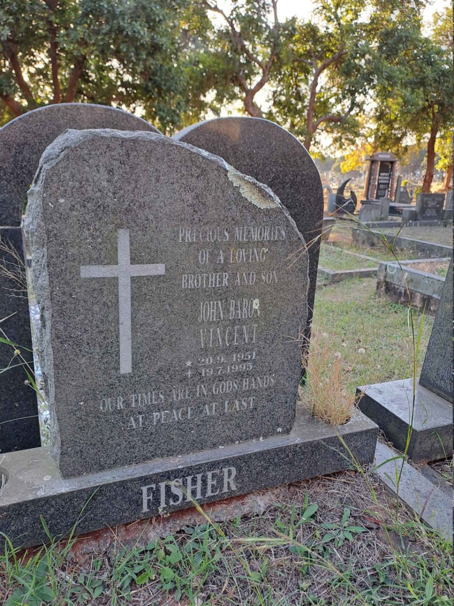 FISHER John Baron Vincent 1951-1995