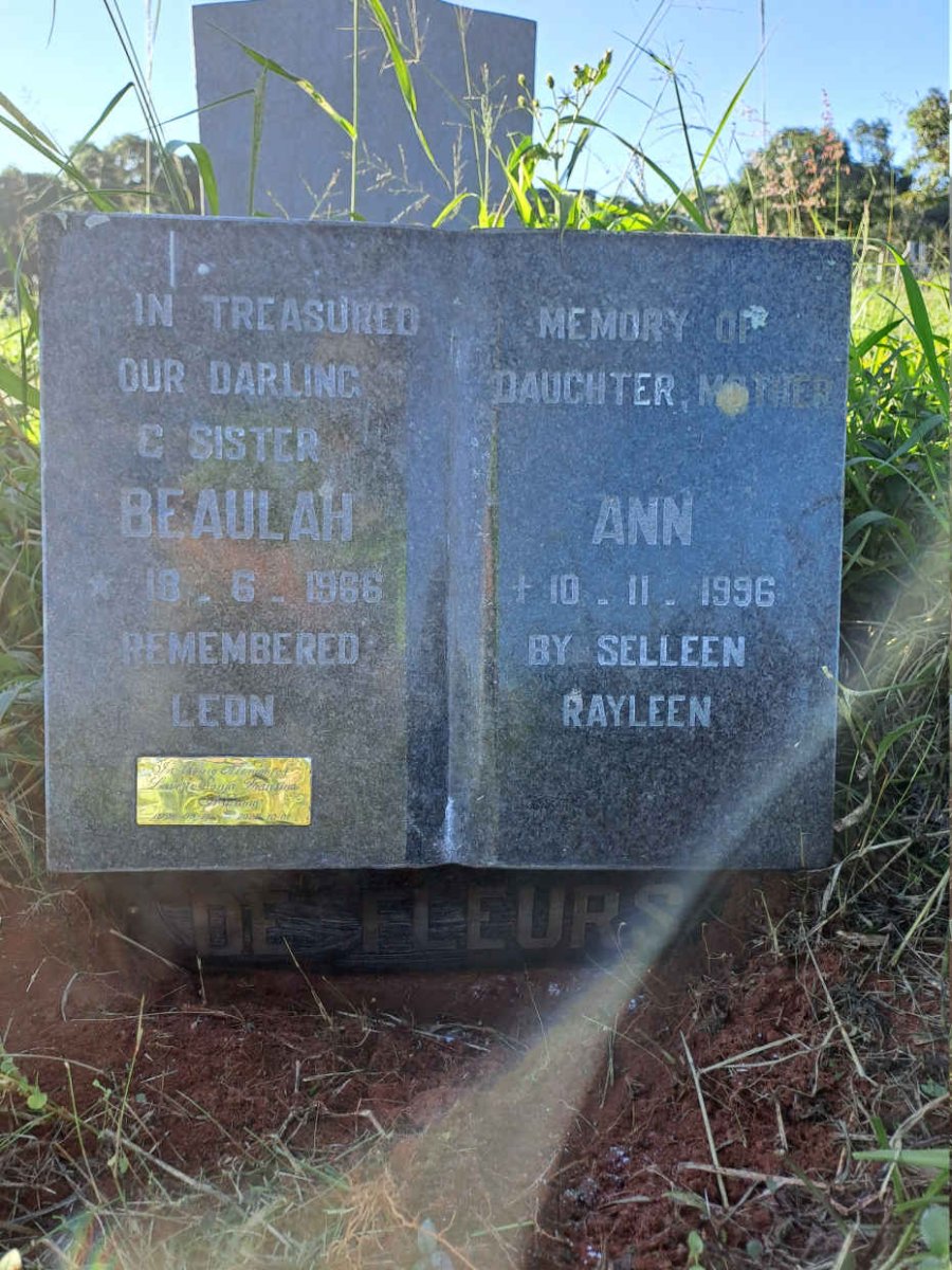 FLEURS Beaulah Ann, de 1966-1996 :: MASIMO Laverne Sonja Fransina 1994-2022 _1