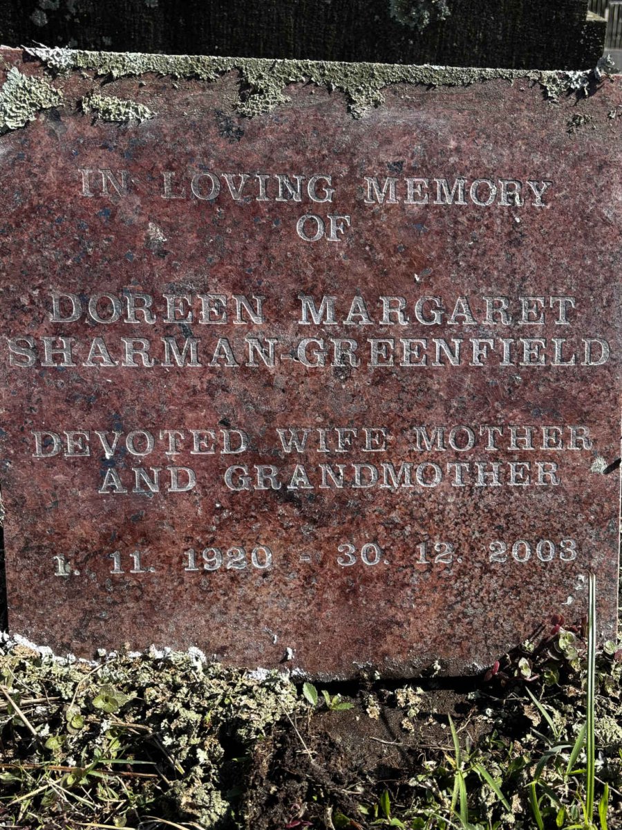 GREENFIELD Doreen Margaret Sharman 1920-2003