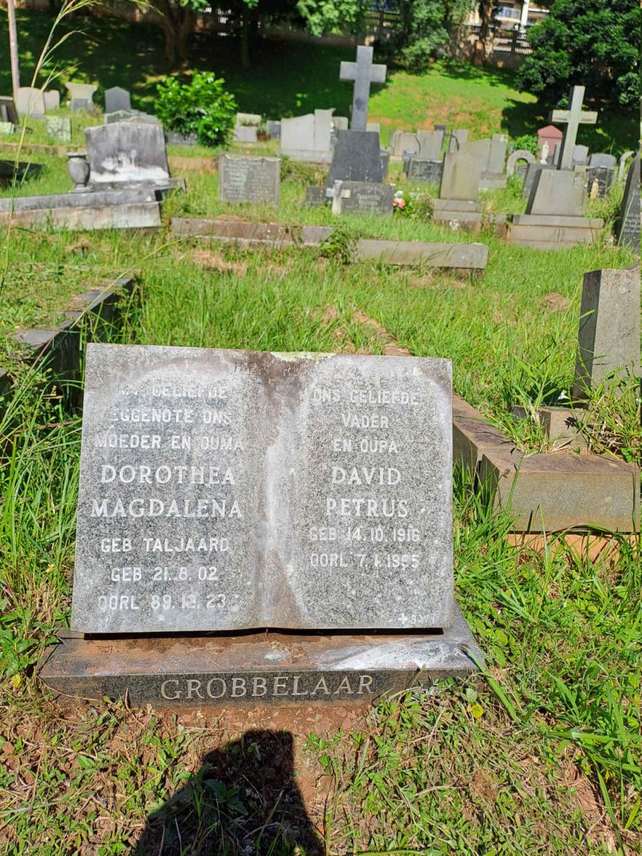 GROBBELAAR David Petrus 1916-1995 & Dorothea Magdalena nee TALJAARD 1921-1989