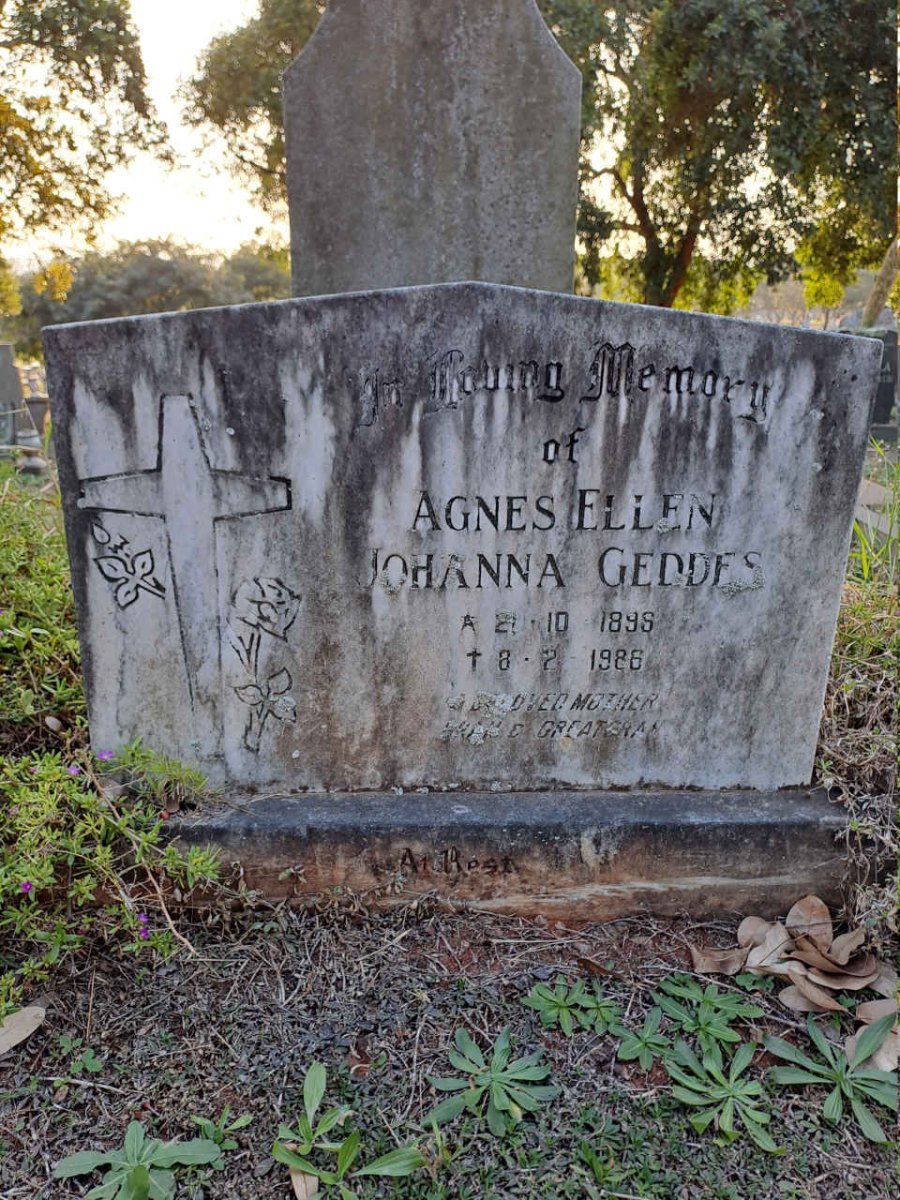 GEDDES Agnes Ellen Johanna 1898-1986