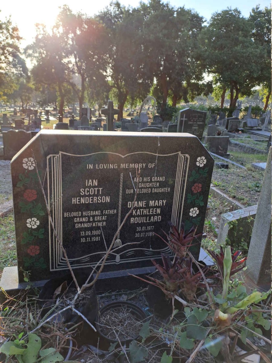 HENDERSON Ian Scott 1900-1981 :: ROUILLARD Diane Mary Kathleen 1977-2009