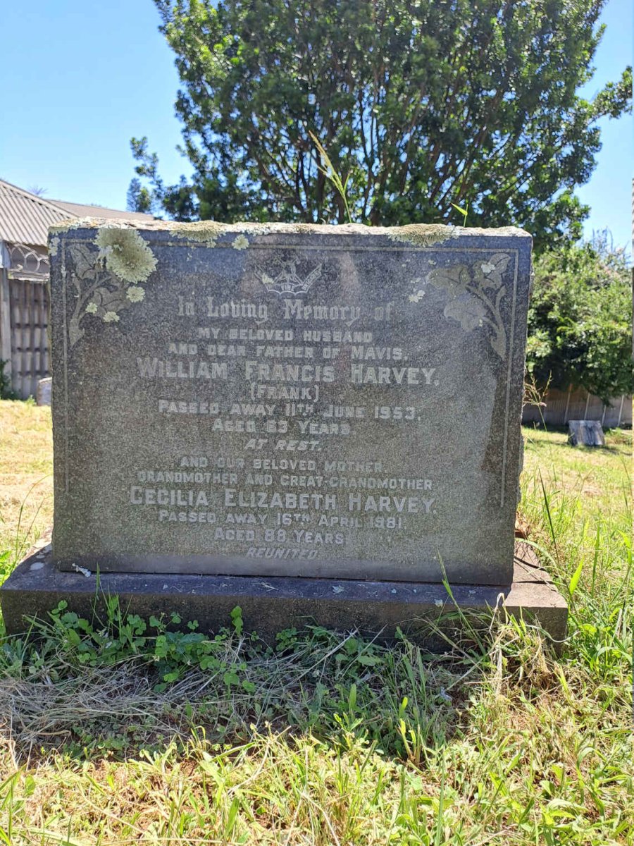 HARVEY William Francis -1953 & Cecilia Elizabeth -1981