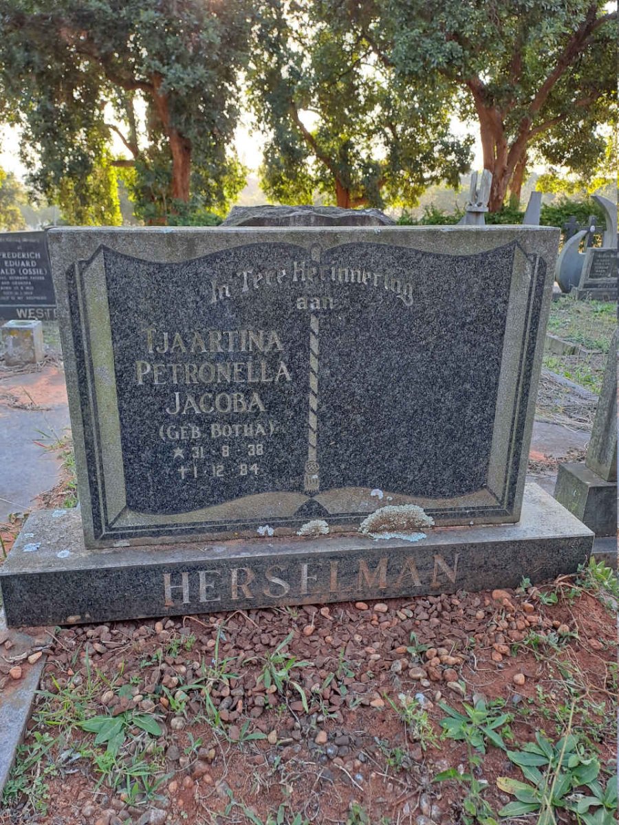 HERSELMAN Tjaartina Petronella Jacoba nee BOTHA 1938-1984