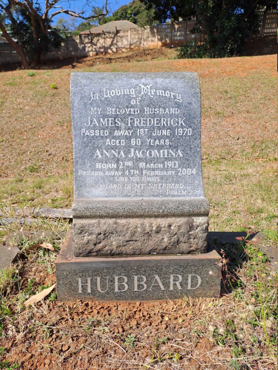 HUBBARD James Frederick -1970 & Anna Jacomina 1913-2004