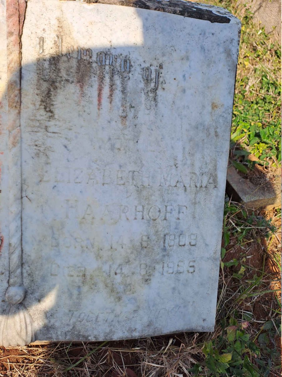 HAARHOFF Elizabeth Maria 1909-1985