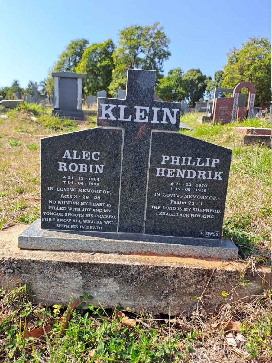KLEIN Alec Robin 1964-1998 :: KLEIN Phillip Hendrik 1970-2016