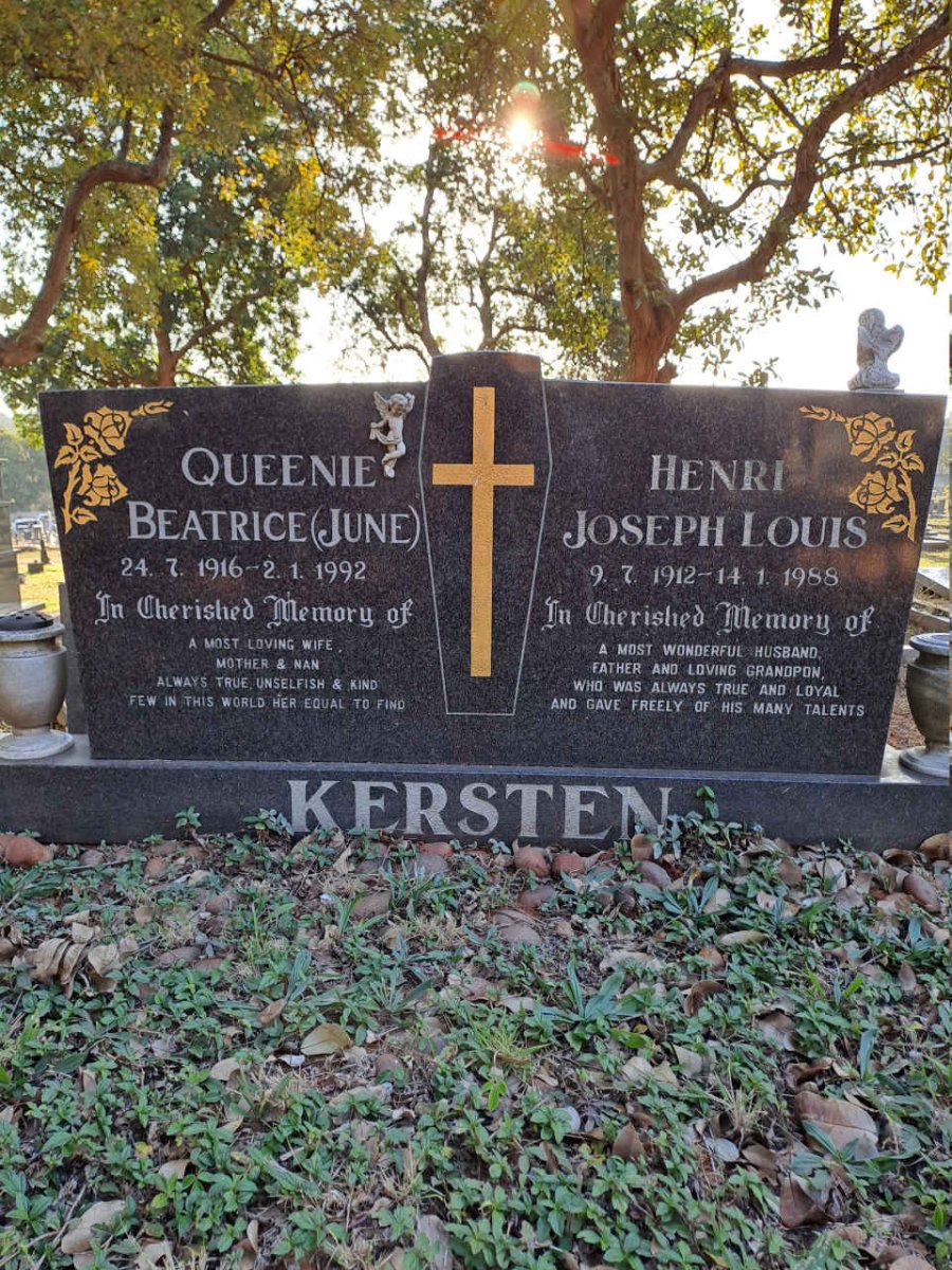 KERSTEN Henri Joseph Louis 1912-1988 & Queenie Beatrice 1916-1992