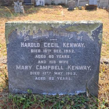 KENWAY Harold Cecil -1952 & Mary Campbell -1963
