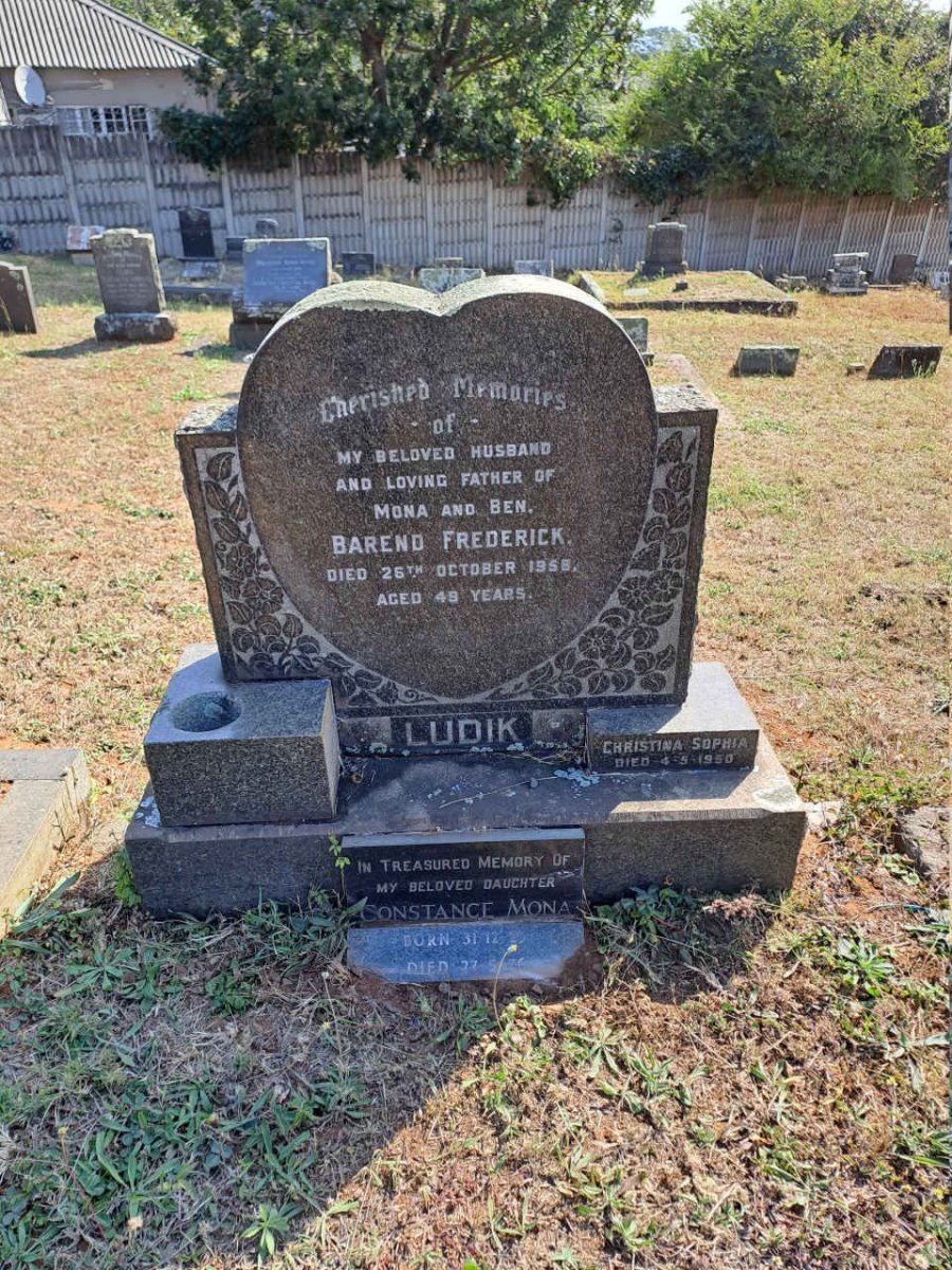 LUDIK Barend Frederick -1958 :: LUDIK Chrisitina Sophia -1950 :: LUDIK Constance Mona 1929-1976