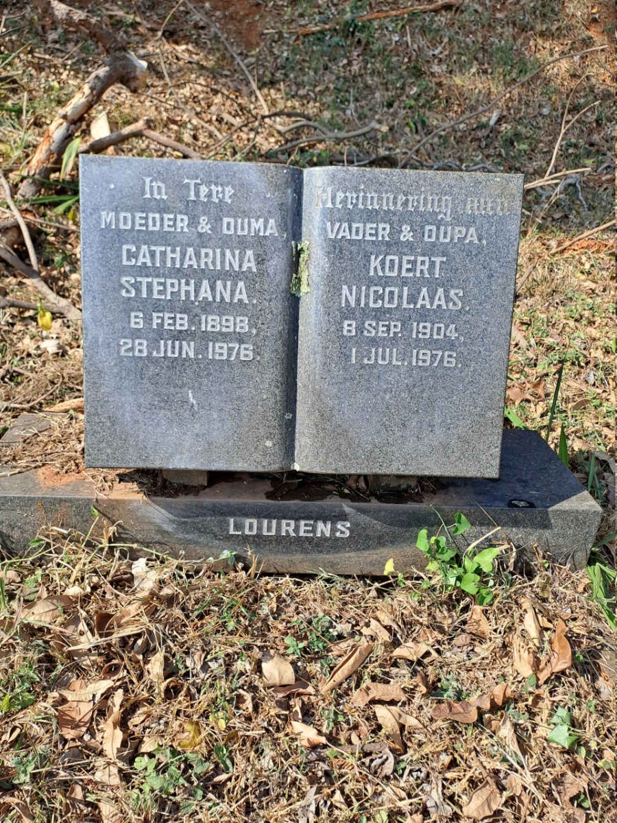 LOURENS Koert Nicolaas 1904-1976 & Catharina Stephana 1898-1976