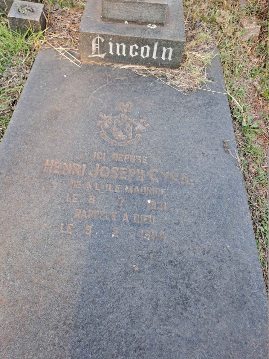 LINCOLN Henri Joseph Cyril 1931-1984