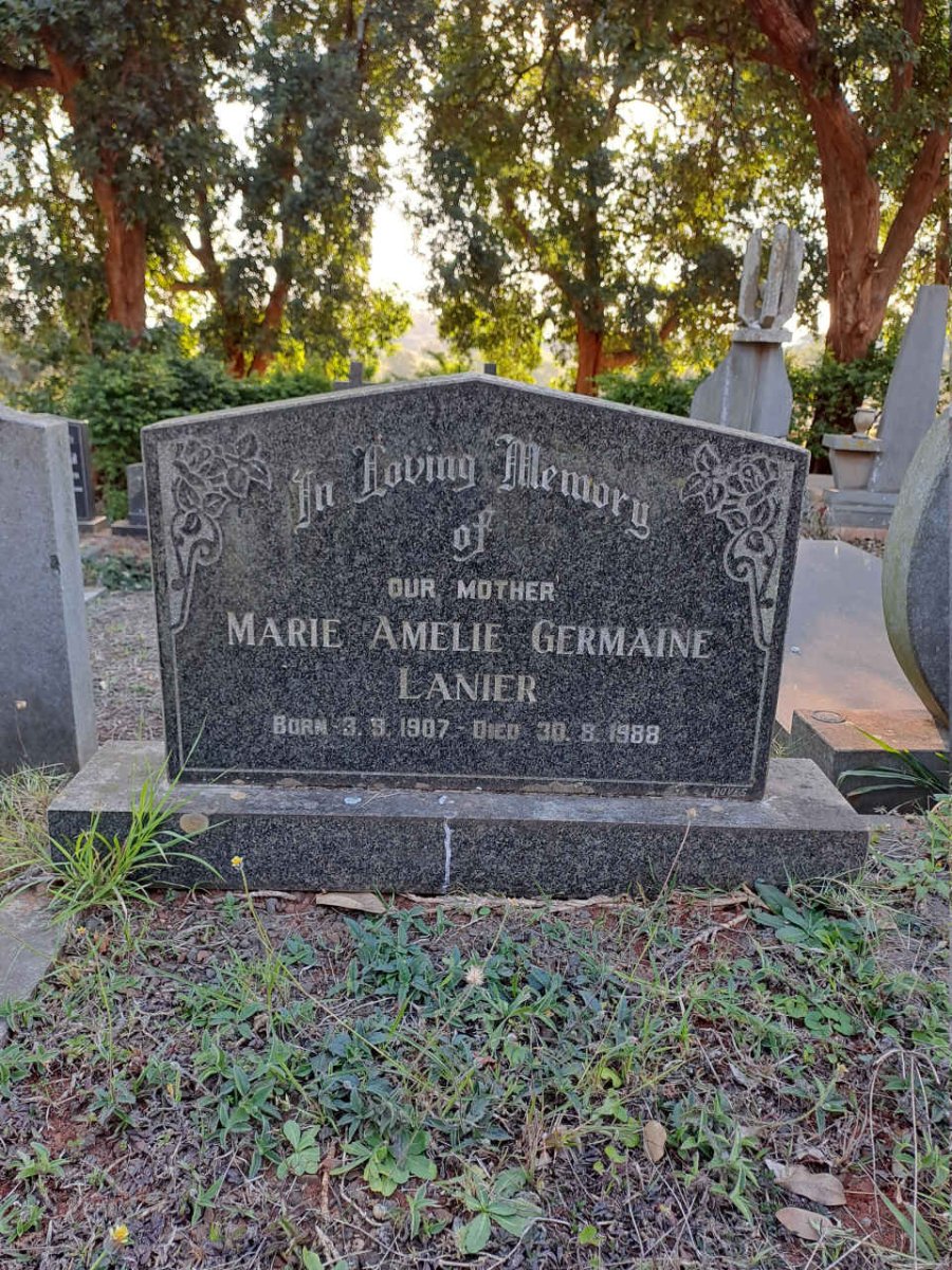 LANIER Marie Amelie Germaine 1907-1988
