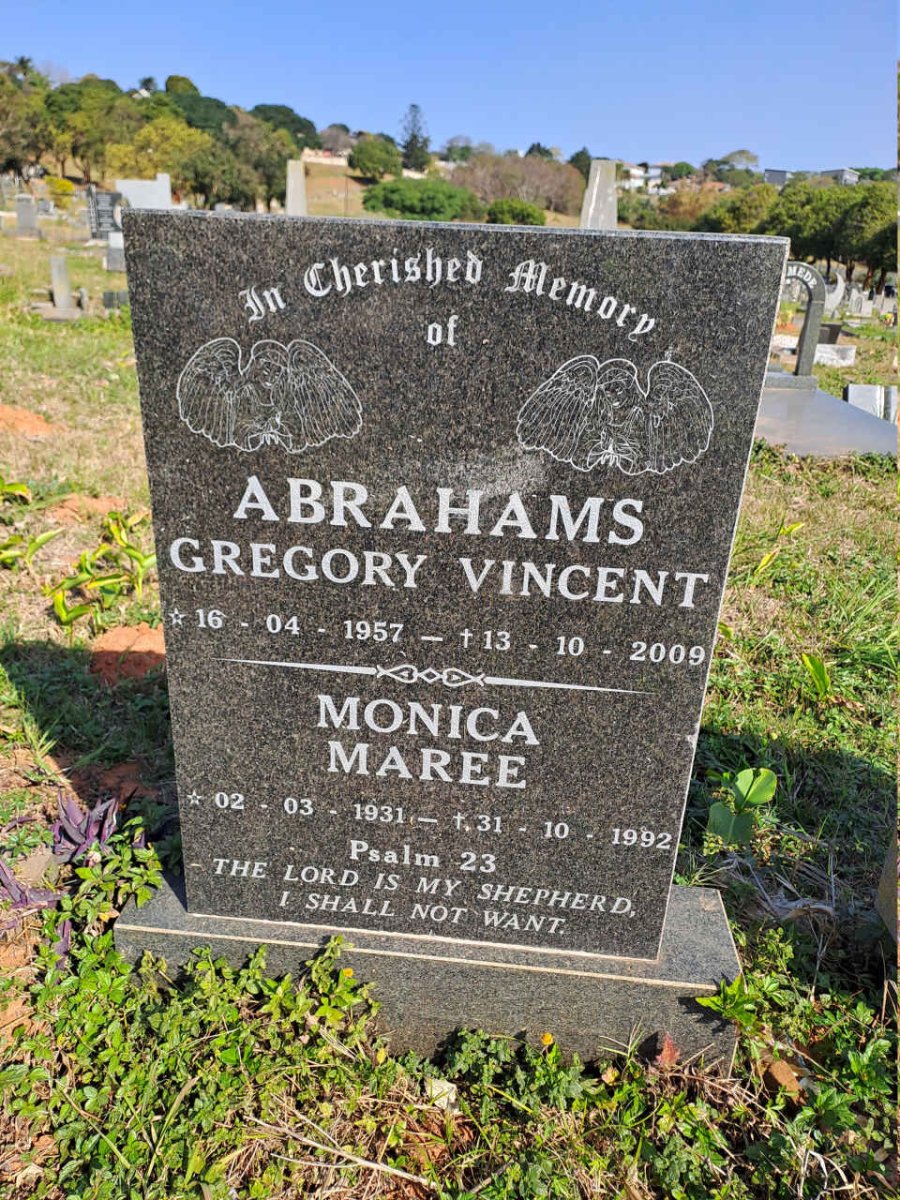 MAREE Monica 1931-1992 :: ABRAHAMS Gregory Vincent 1957-2009 