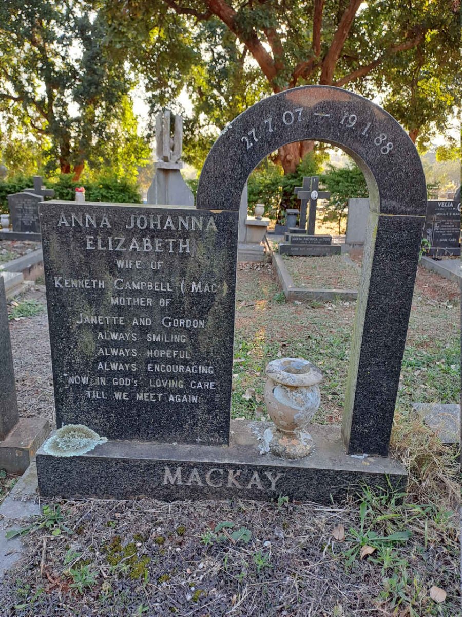 MACKAY Anna Johanna Elizabeth 1907-1988