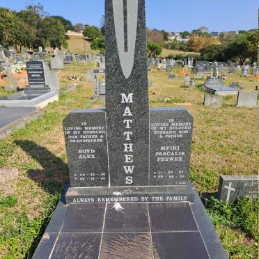 MATTHEWS Boyd Alex 1929-1994 :: MATTHEWS Mfiki Pascalis Peewee 1967-2005