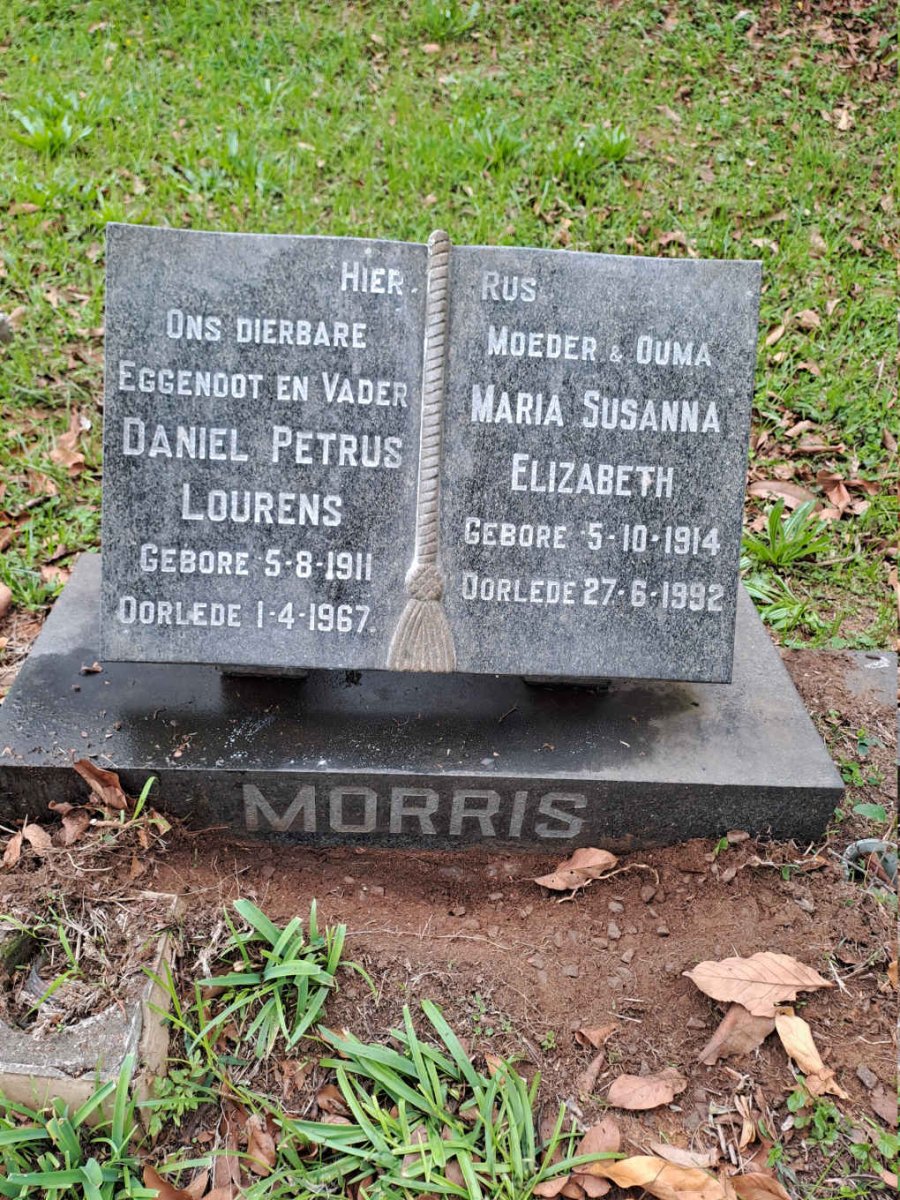 MORRIS Daniel Petrus Lourens 1911-1967 & Maria Susanna Elizabeth 1914-1992