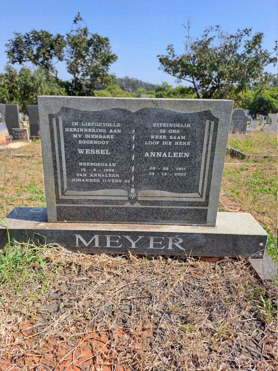 MEYER Wessel -1996 & Annaleen 1917-2003