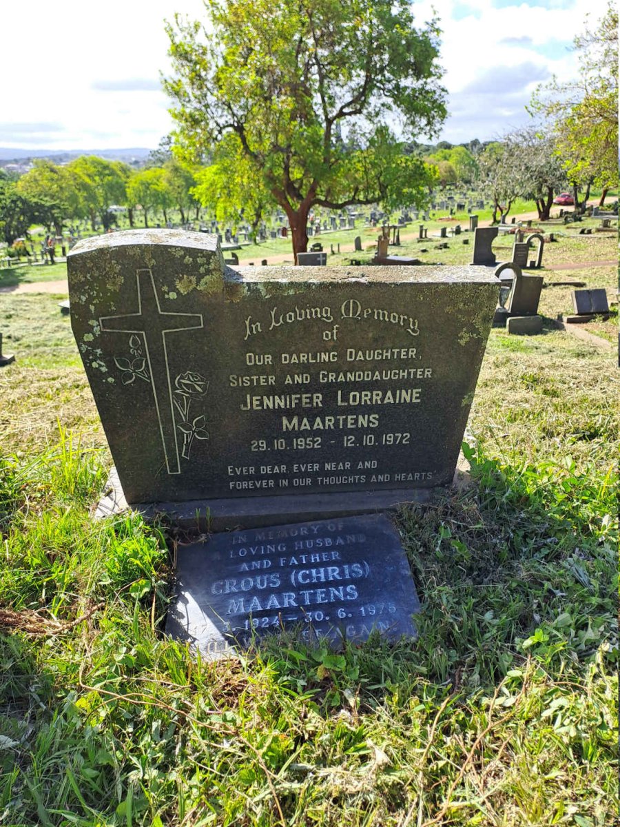 MAARTENS Crous 1924-1975 :: MAARTENS Jennifer Lorraine 1952-1972