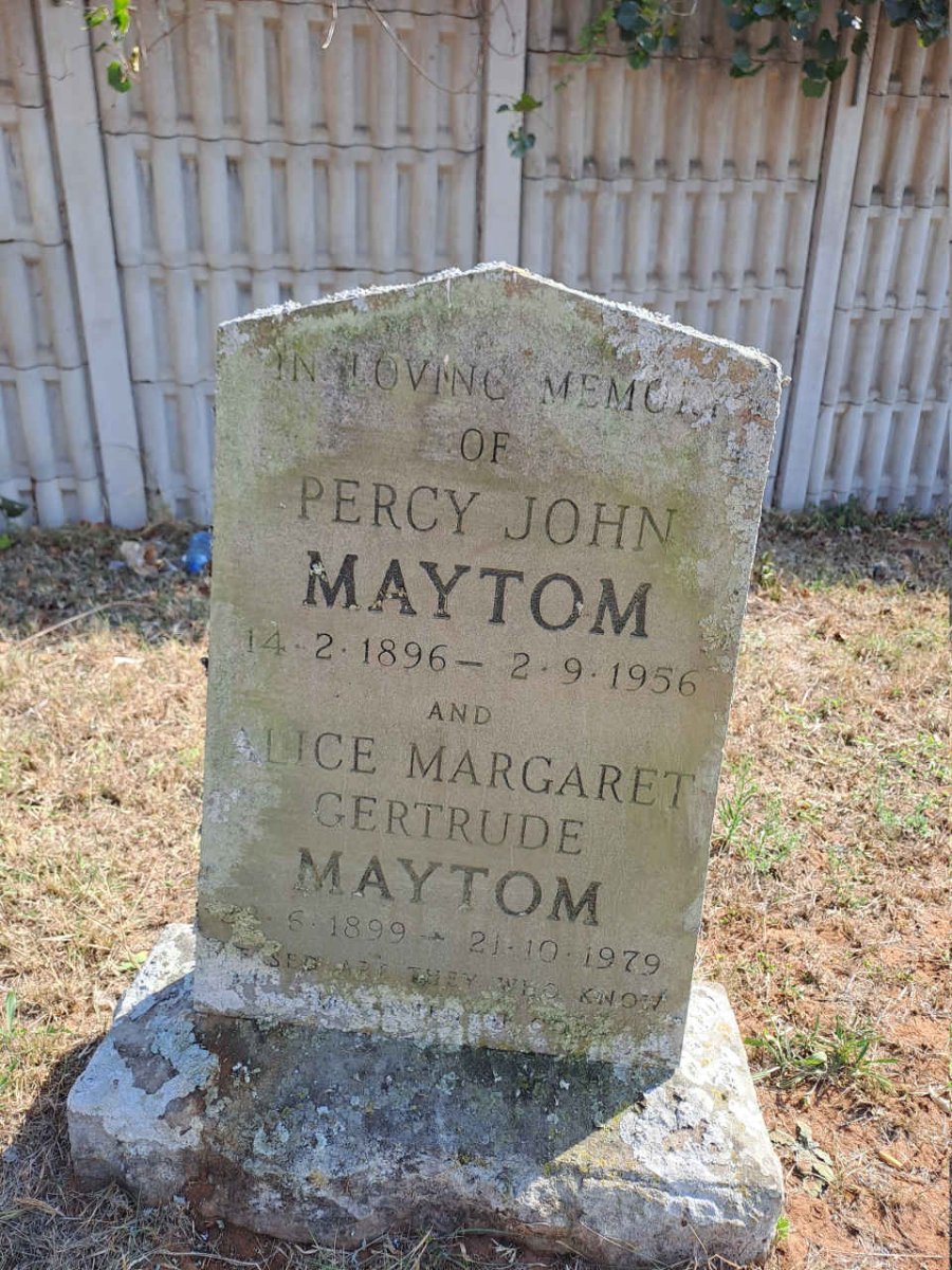 MAYTOM Percy John 1896-1956 & Alice Margaret Gertrude 1899-1979