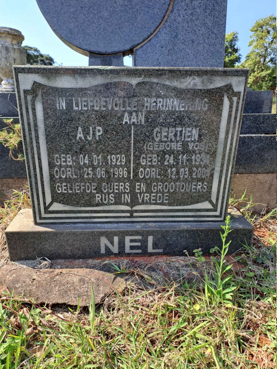 NEL A.J.P. 1929-1996 & Gertien VOS 1934-2004