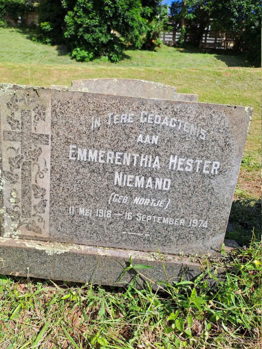 NIEMAND Emmerenthia Hester nee NORTJE 1918-1974