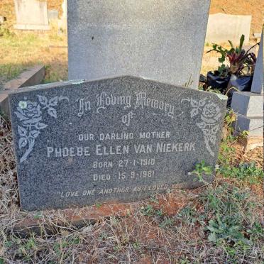 NIEKERK Phoebe Ellen, van 1910-1981