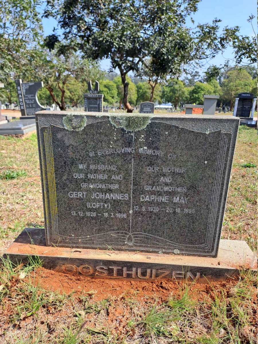 OOSTHUIZEN Gert Johannes 1926-1996 & Daphne May 1930-1996