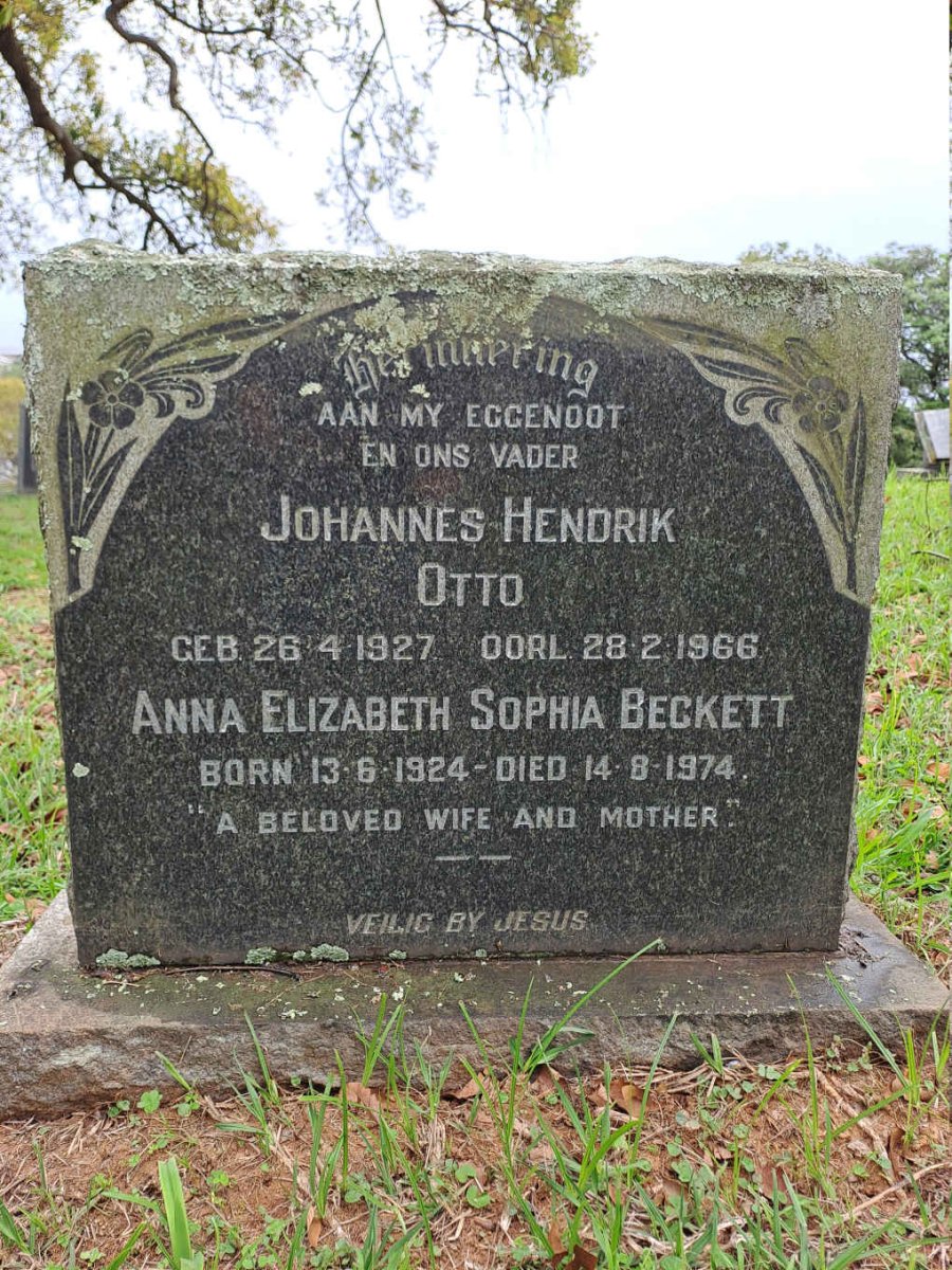 OTTO Johannes Hendrik 1927-1966 :: BECKETT Anna Elizabeth Sophia 1924-1974