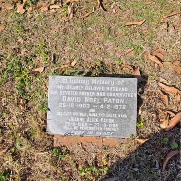 PATON David Noel 1903-1978 & Jeanne Alice 1909-1988