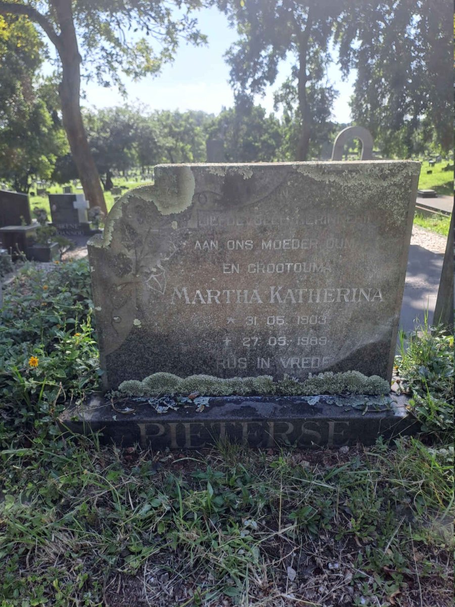 PIETERSE Martha Katherina 1903-1989