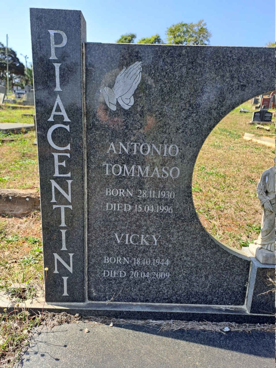 PIACENTINI Antonio Tommaso 1930-1996 & Vicky 1944-2009