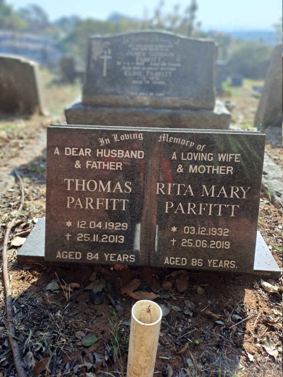 PARFITT Thomas 1929-2013 & Rita Mary 1932-2019