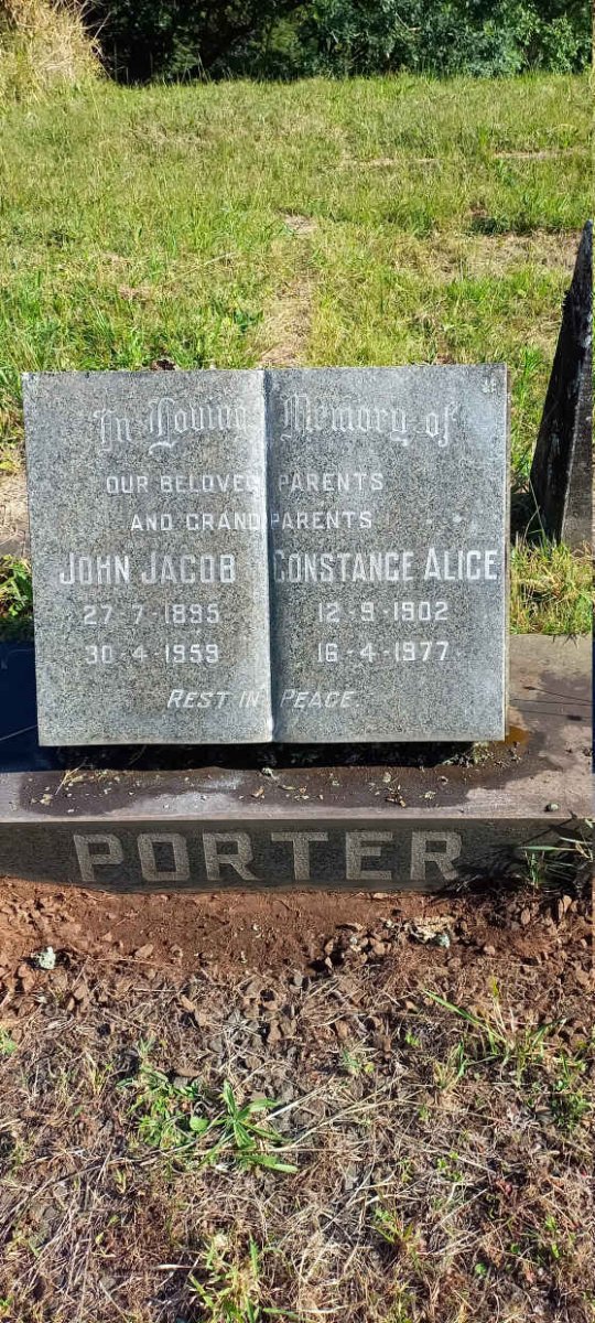 PORTER John Jacob 1895-1959 & Constance Alice 1902-1977