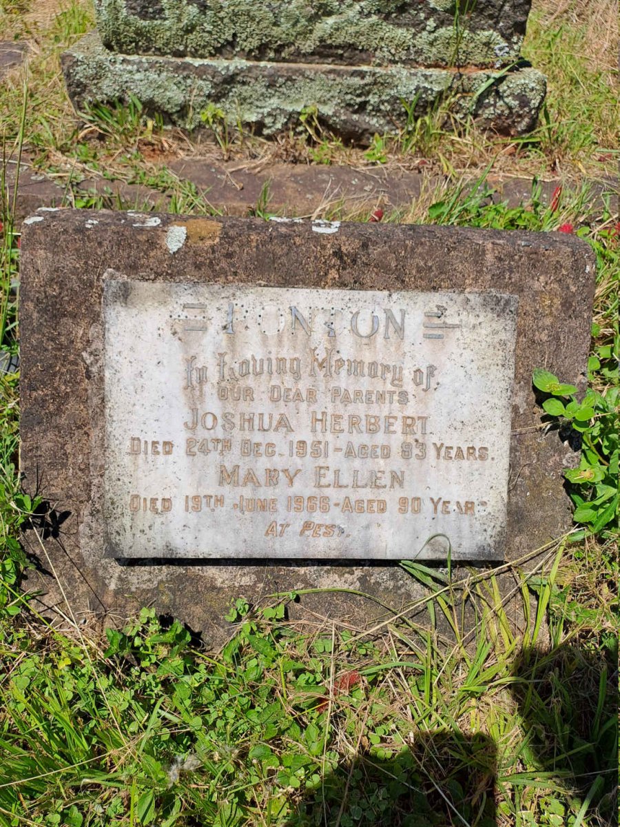 PONTON Joshua Herbert -1951 & Mary Ellen -1966