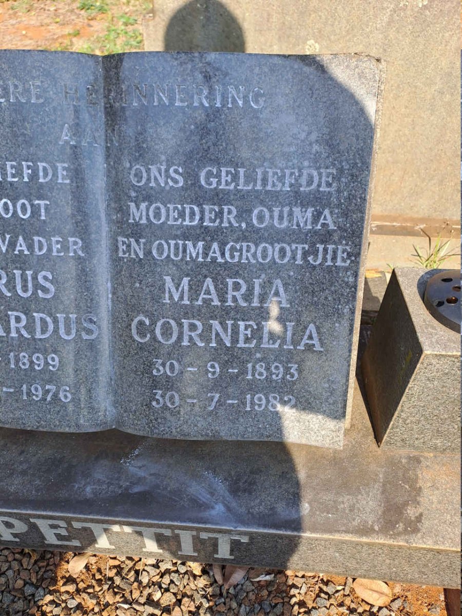 PETTIT Maria Cornelia 1893-1982