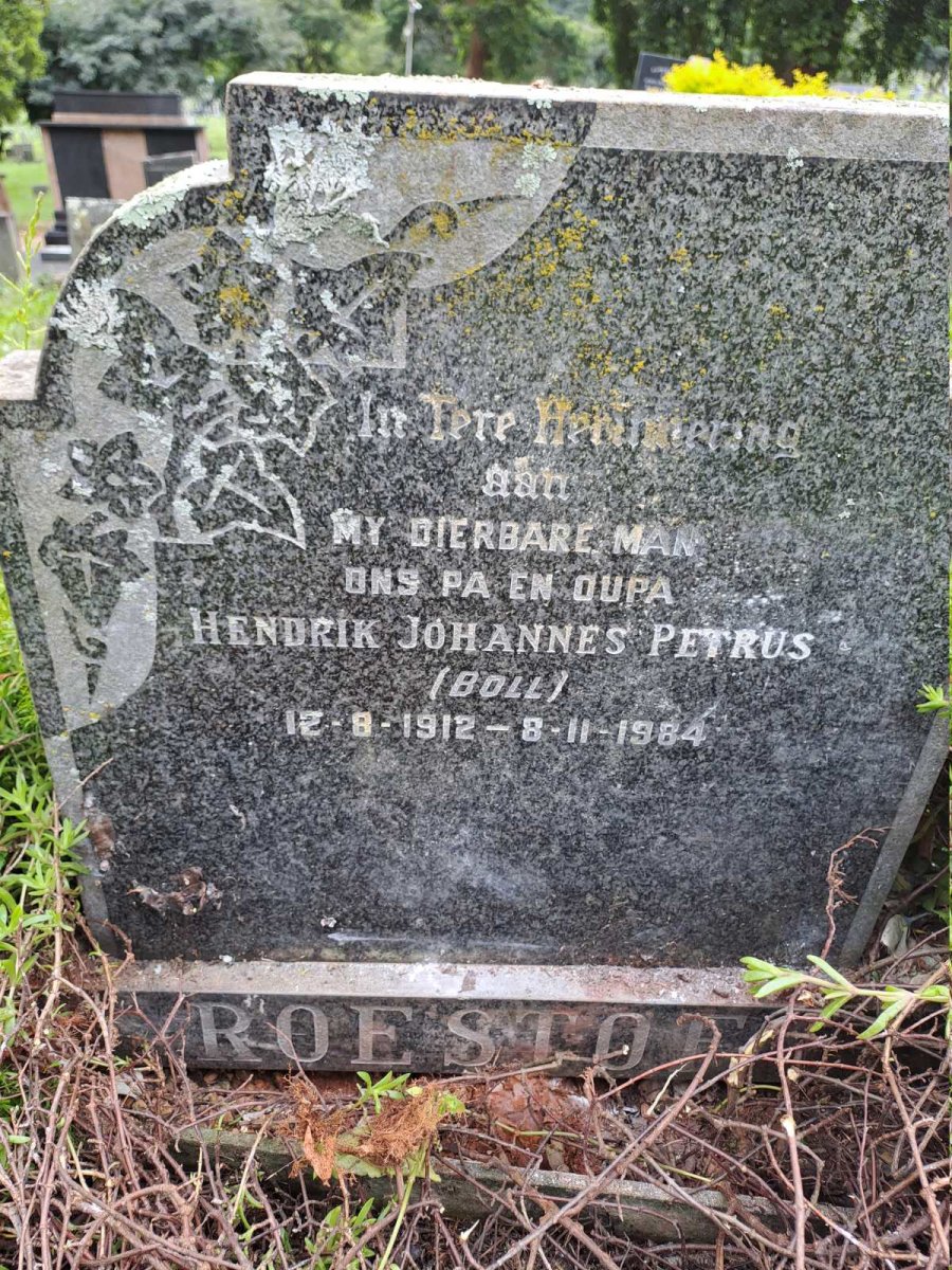 ROESTOF Hendrik Johannes Petrus 1912-1984