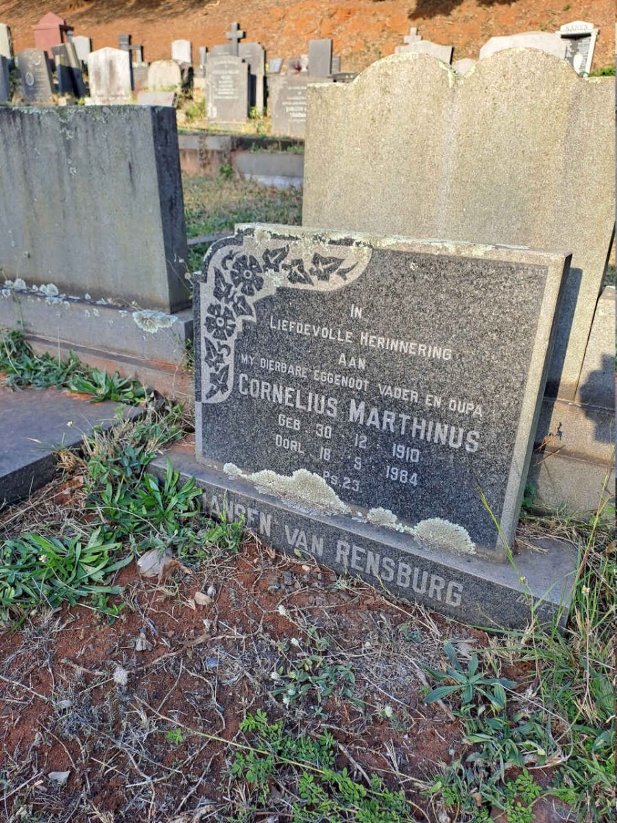 RENSBURG Cornelius Marthinus, Jansen van 1910-1984