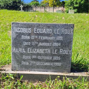 ROUX Jacobus Eduard, le 1891-1964 & Maria Elizabeth 1895-1980