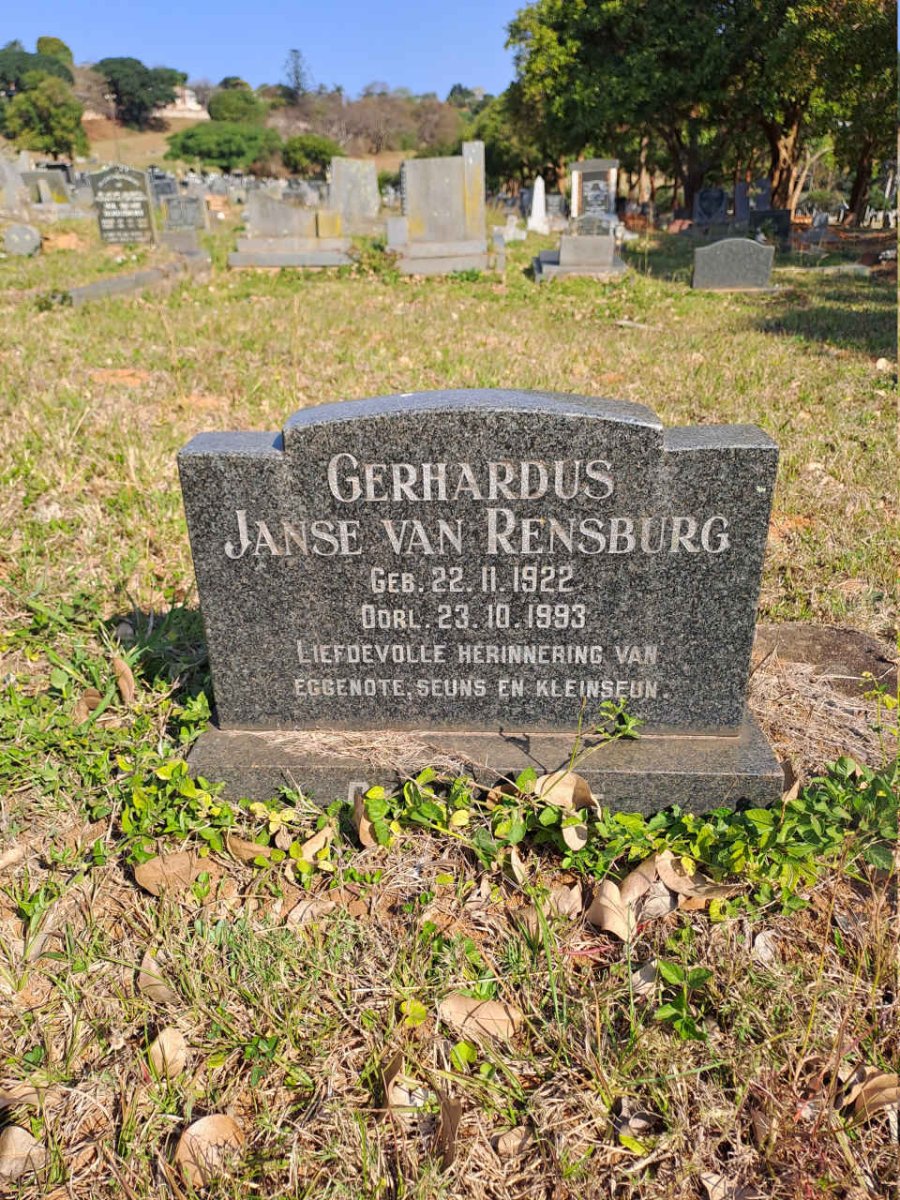 RENSBURG Gerhardus, Janse van 1922-1993