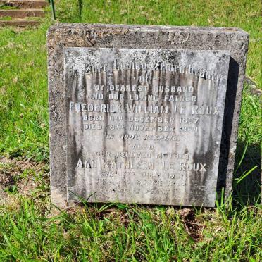 ROUX Frederick William, le 1897-1960 & Ann Kathleen 1901-1962