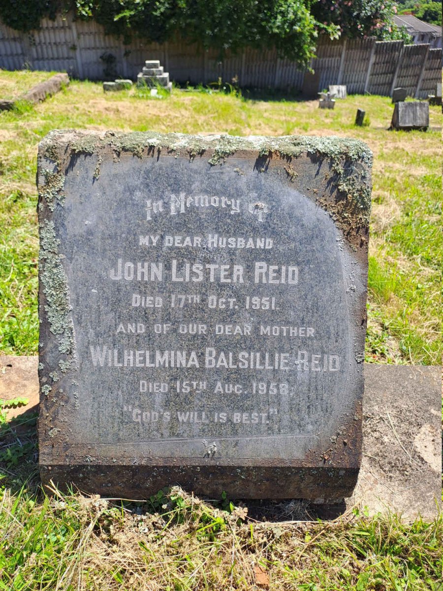 REID John Lister -1951 & Wilhelmina Balsillie -1958