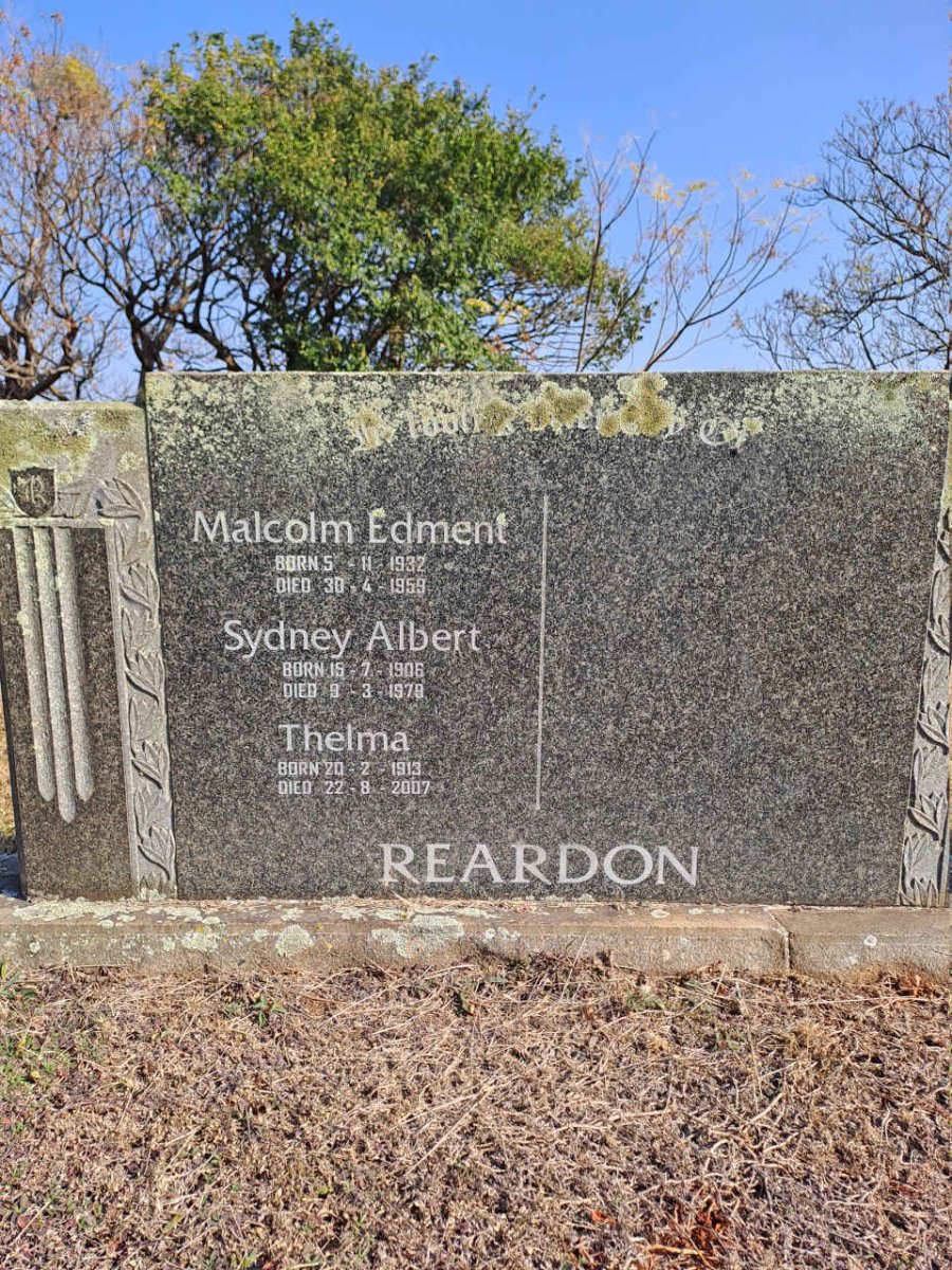 REARDON Sydney Albert 1906-1979 & Thelma 1913-2007 :: REARDON Malcolm Edment 1932-1959 