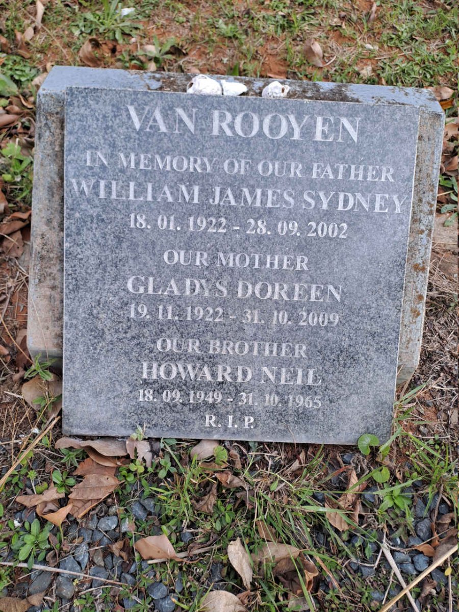 ROOYEN William James Sydney, van 1922-2002 & Gladys Doreen 1922-2009 :: VAN ROOYEN Howard Neil 1949-1965