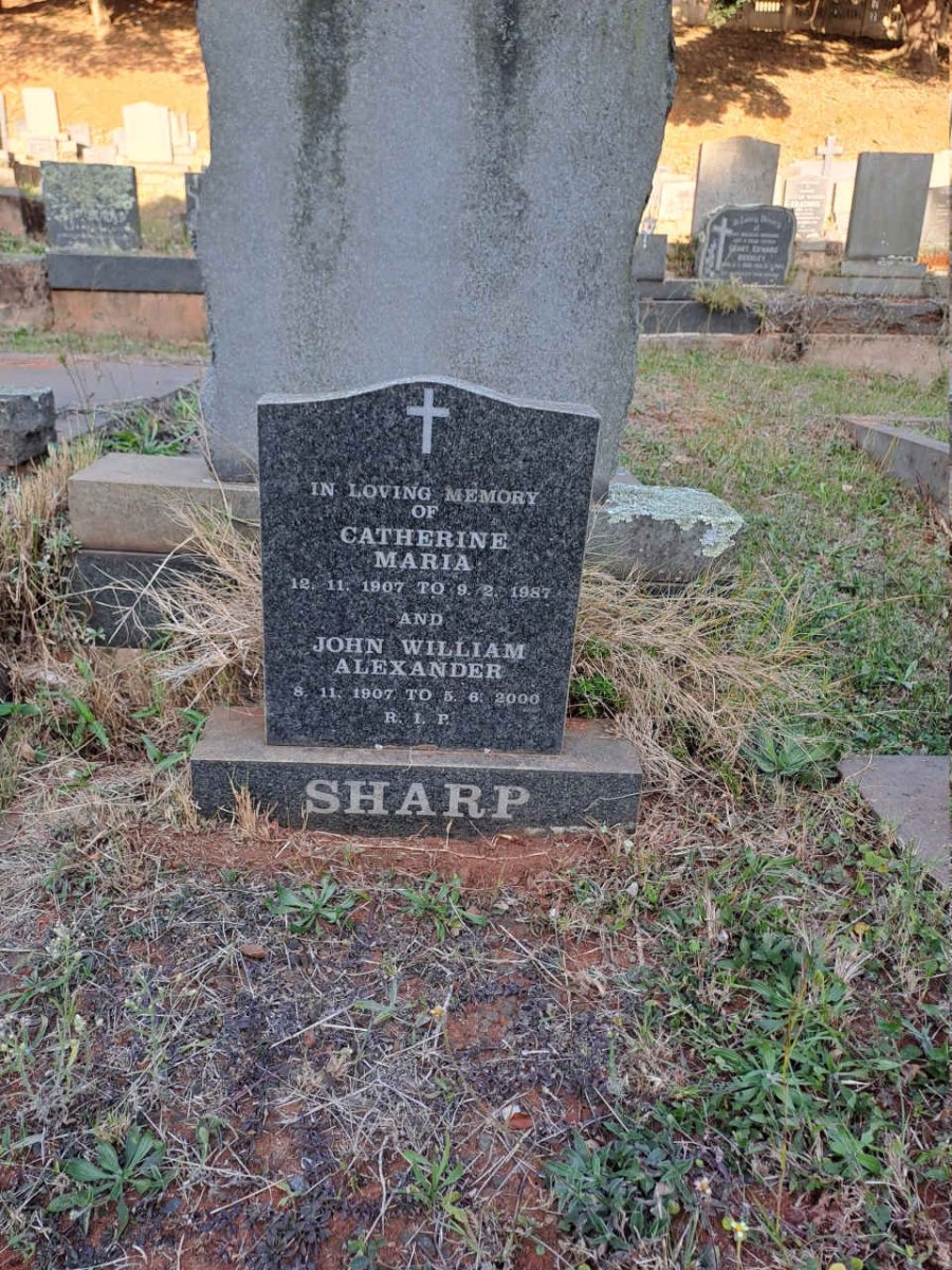 SHARP John William Alexander 1907-2000 & Catherine Maria 1907-1987