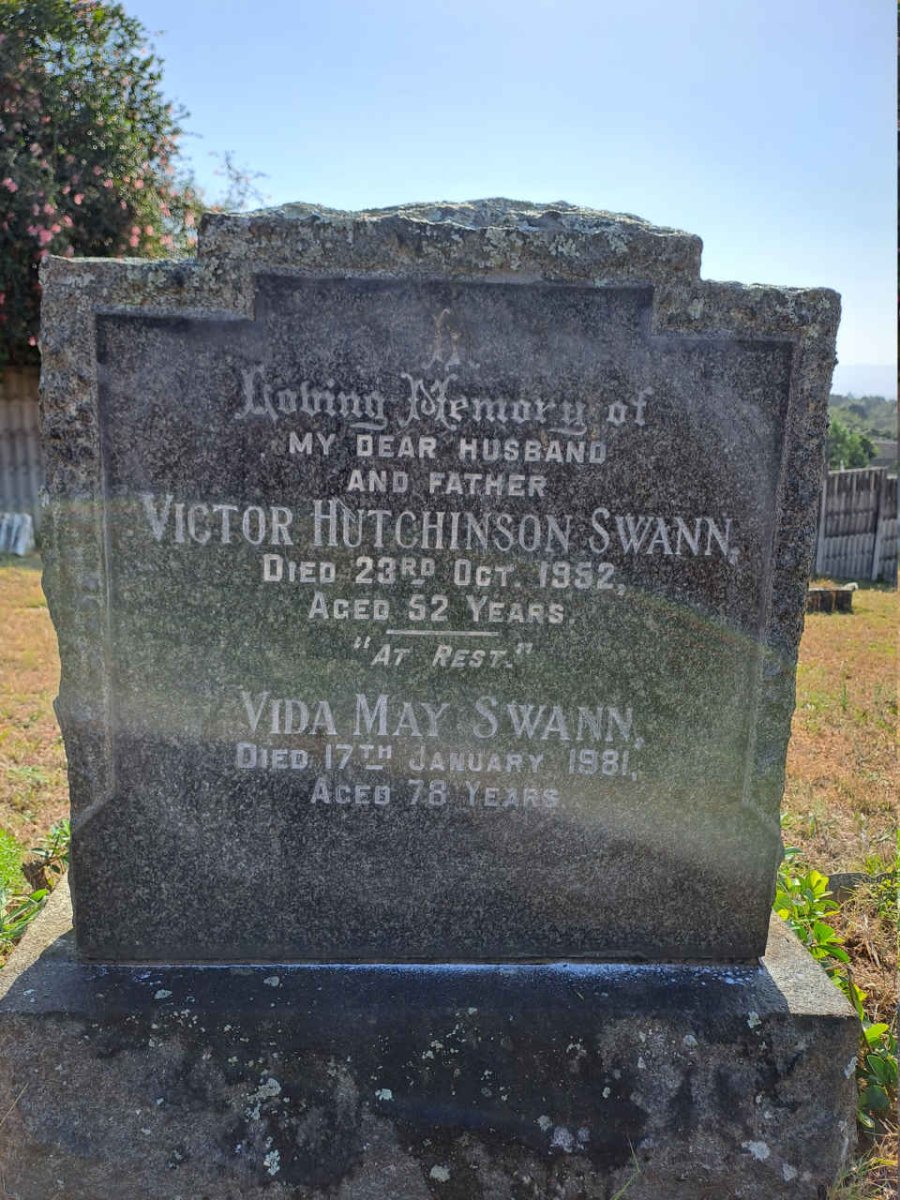 SWANN Victor Hutchinson -1952 & Vida May -1981