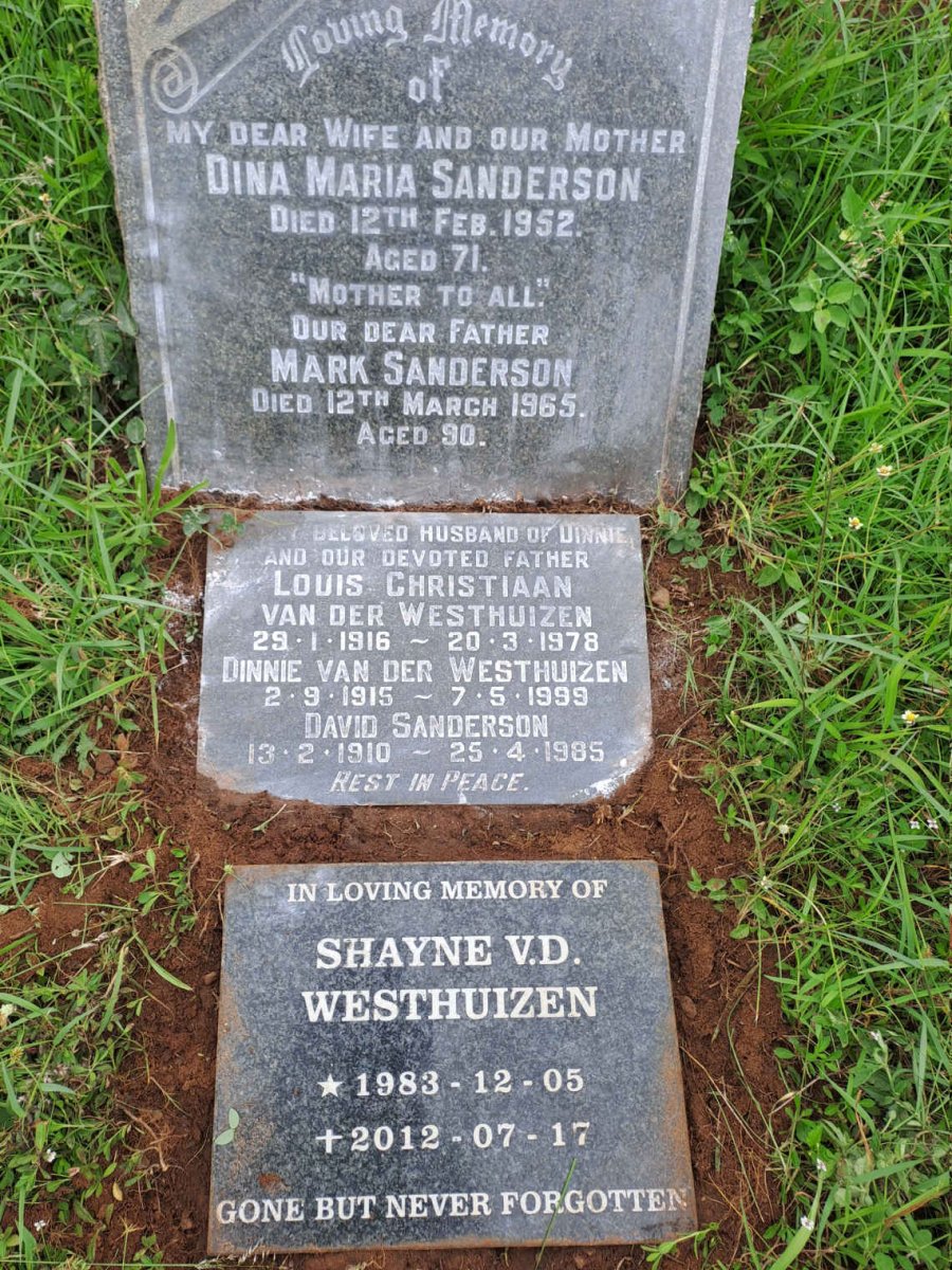 SANDERSON :: VAN DER WESTHUIZEN