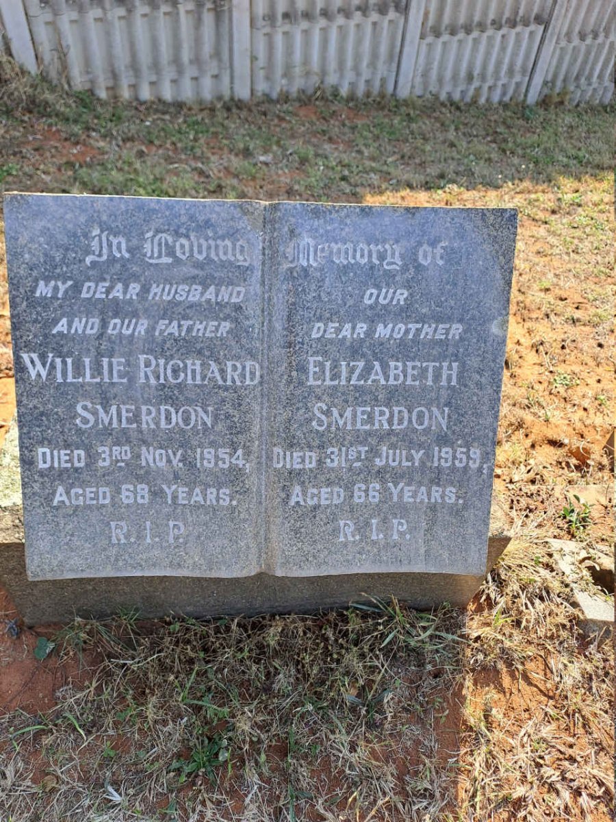 SMERDON Willie Richard -1954 & Elizabeth -1959