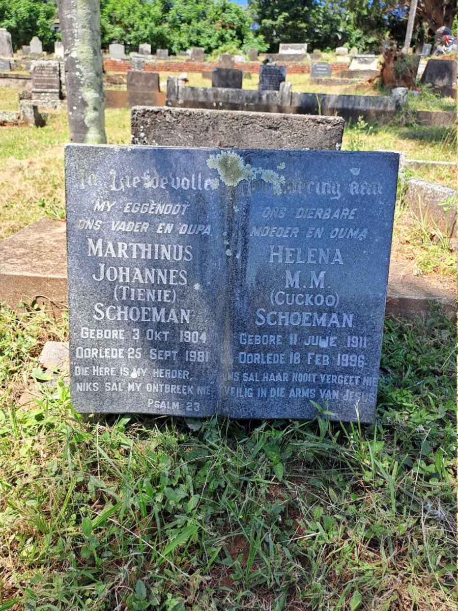 SCHOEMAN Marthinus Johannes 1904-1981 & Helena M.M. 1911-1996